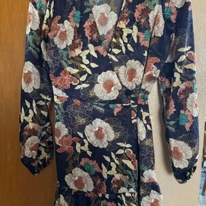 Lulu's Floral Long Sleeve Dress - Black and Multicolor. Like new and worn once.